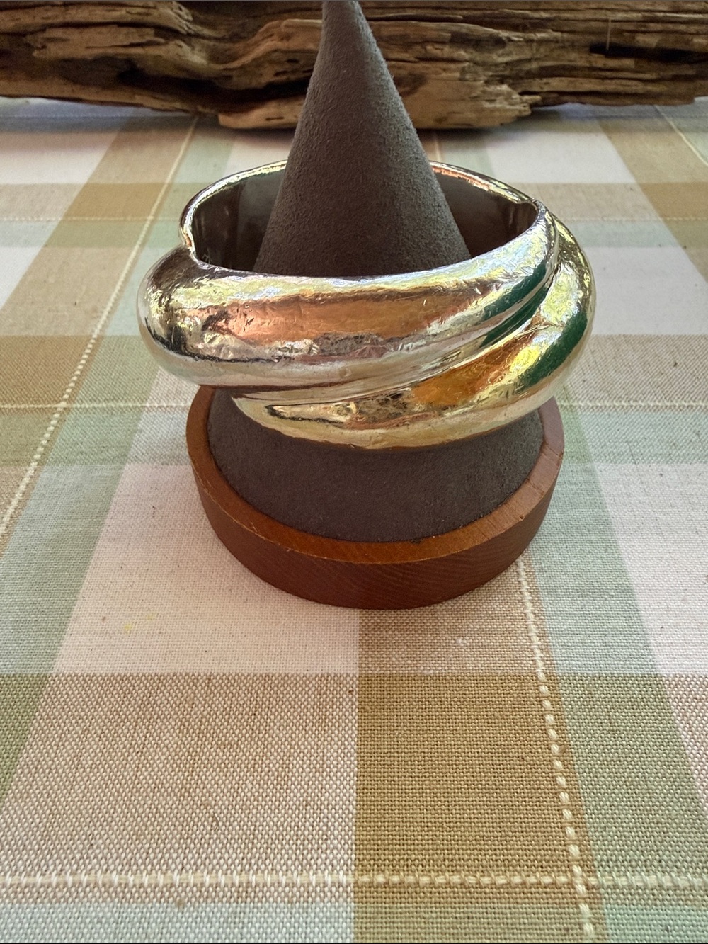 Vintage 80’s Rachel Gera Sterling Bangle Bracelet 2 Tone